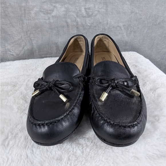Michael Kors Leather Driving Moccasins Loafers Black Slip On Shoes Size 8.5 - Picture 3 of 13